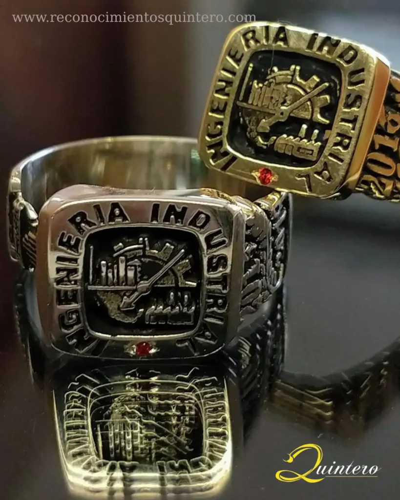Anillo Personalizado en Plata y Oro para Graduados